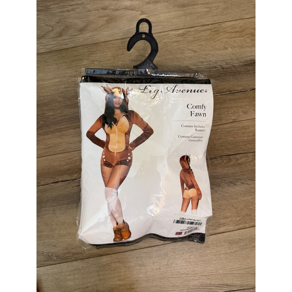 Leg Avenue comfy fawn romper Halloween costume brown, women size small